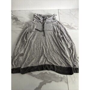 Mia And Tess Heather Grey Cowl Neck Hacci Knit Pullover Sweater Size Small